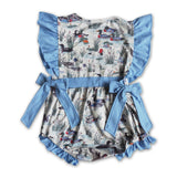 Fluttler sleeve duck print bubbles baby summer romper
