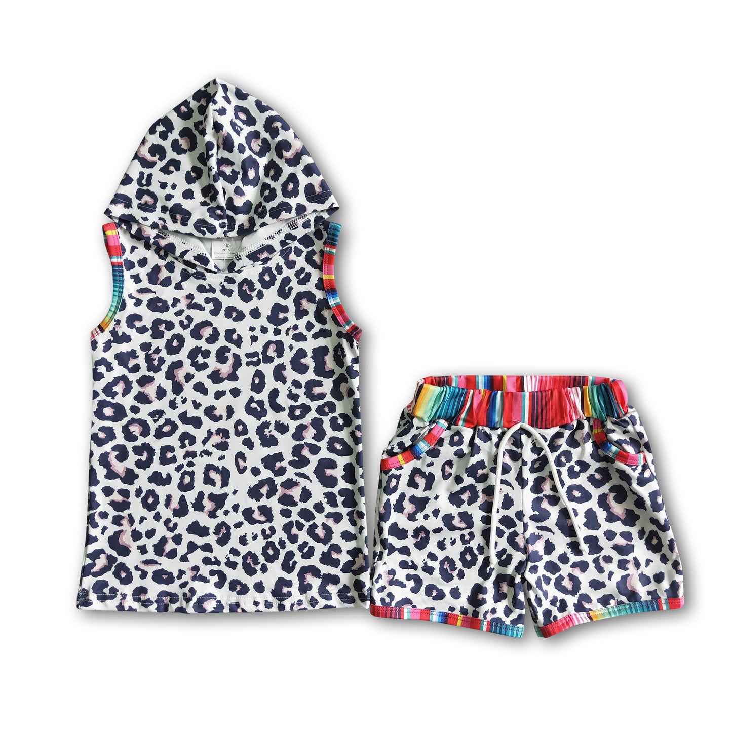 Leopard serape baby girls hoodie outfits