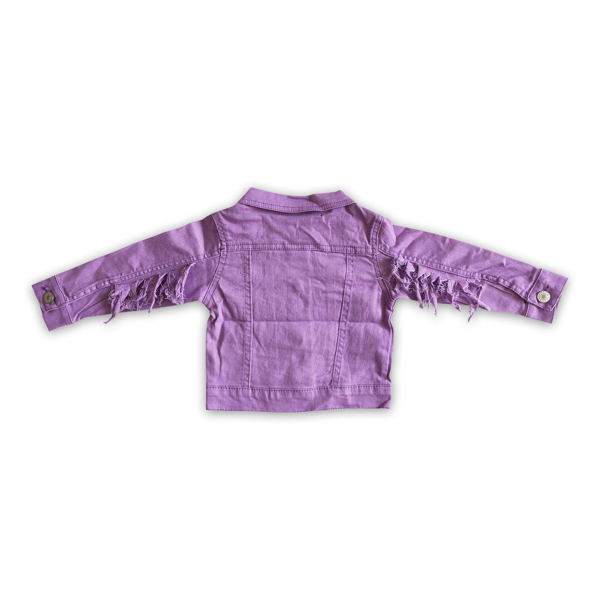 Lavender color tassels girls spring denim jacket