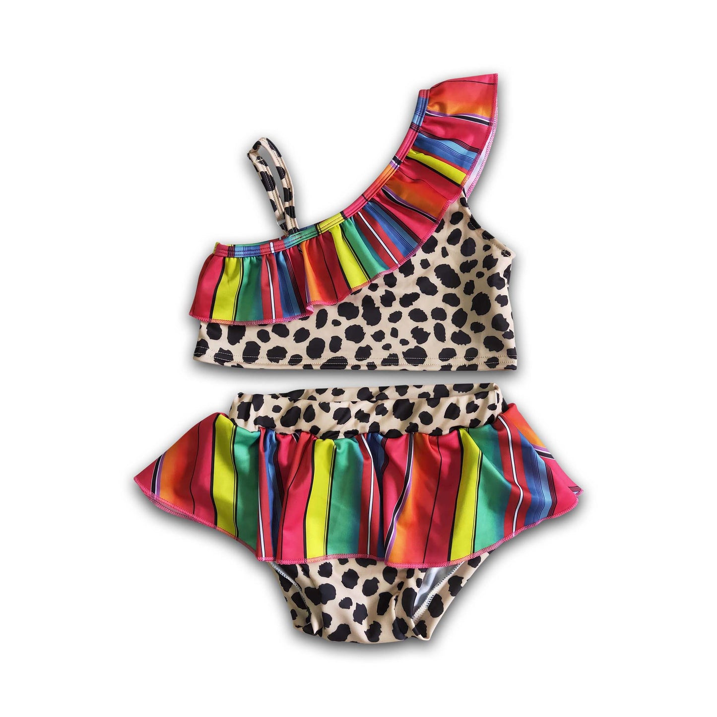 Leopard serape baby girls summer swimsuit