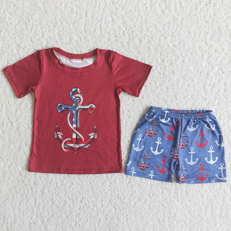 Boy Anchor Shorts Outfit