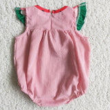 Baby Watermelon Woven Striped Romper