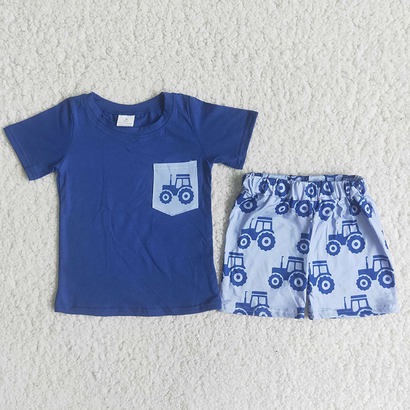 Boy Truck Pocket Shorts Outfit