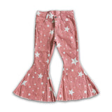 Girl Pink Star Denim Pants match belt