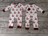 MOQ 3 PCS M maroon long sleeves baby kids zipper team romper
