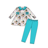 MOQ 5 princess tunic leggings baby girls clothes