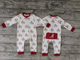 MOQ 3 PCS A elephant long sleeves baby kids zipper team romper