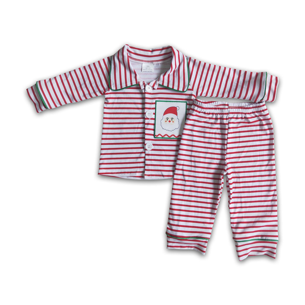 Santa applique pajamas boy Christmas sleep wear
