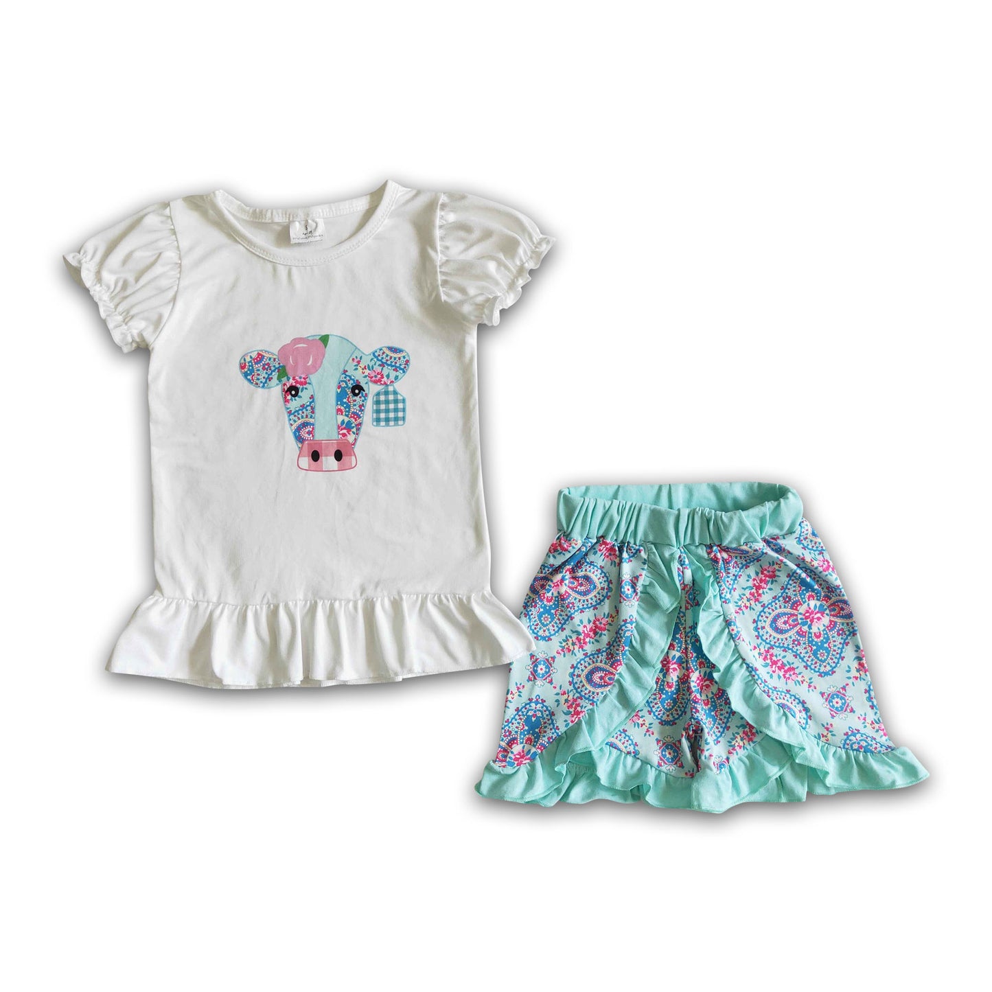 Cow print shorts outfits girls clothing