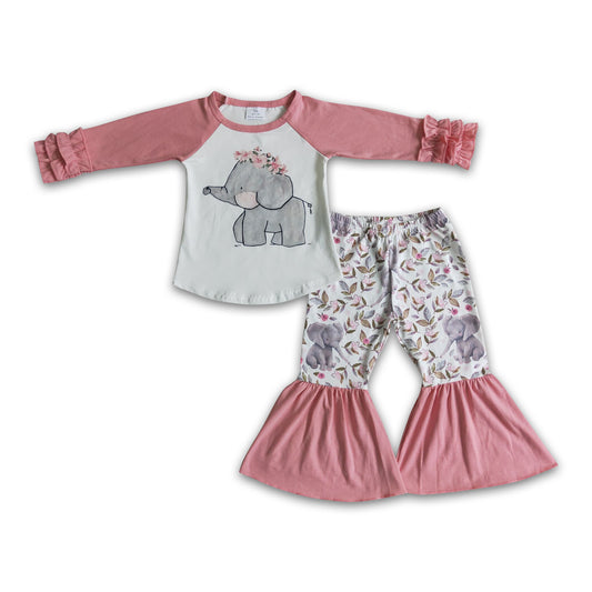 Elephant print bell bottom pants girls boutique clothes