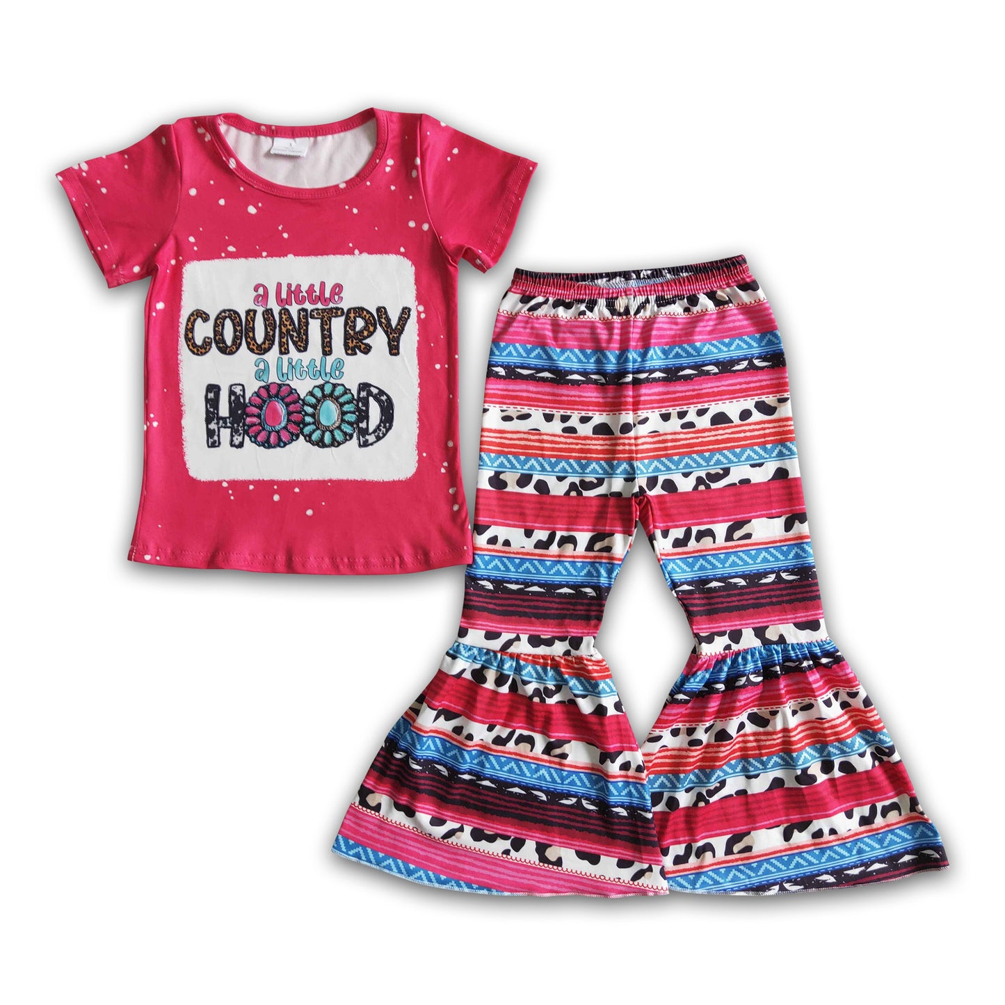 A little country a little hood shirt serape pants girls western clothing set