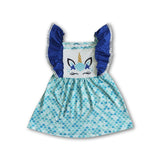 Unicorn mermaid scale flutter sleeve baby summer dresses