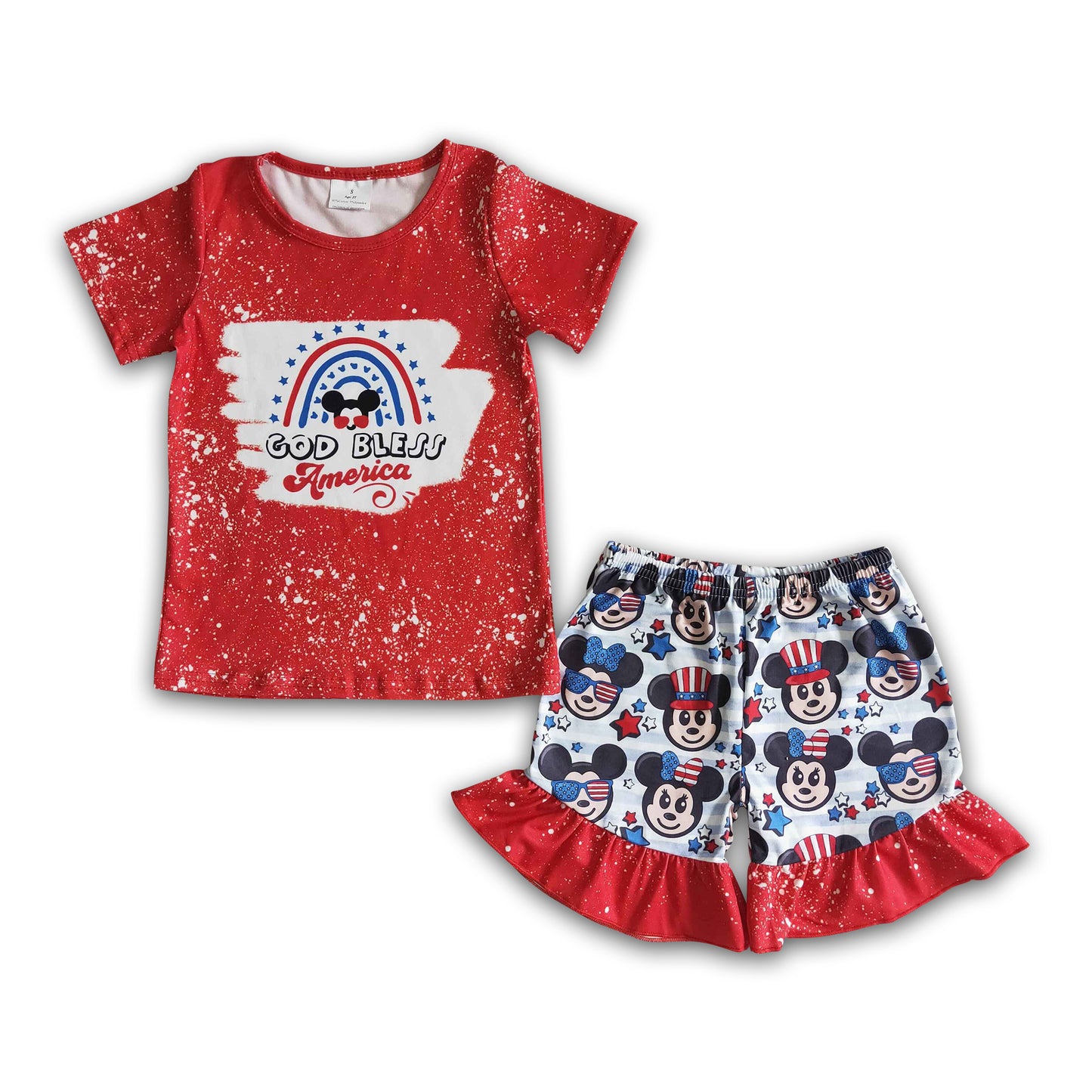 God bless America cute girls 4th of july clothing