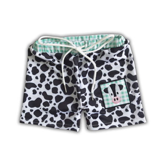 Cow embroidery baby boy trunks summer swimsuit