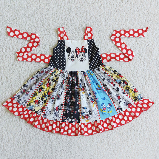 Sleeveless mouse panel twirl dresses