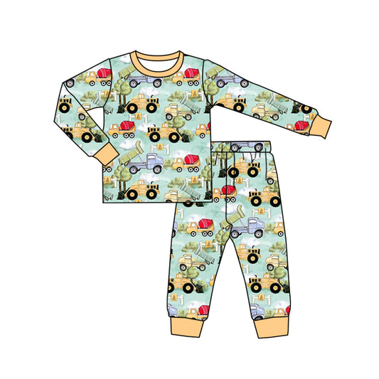 MOQ 5 yellow constructions kids boy pjs