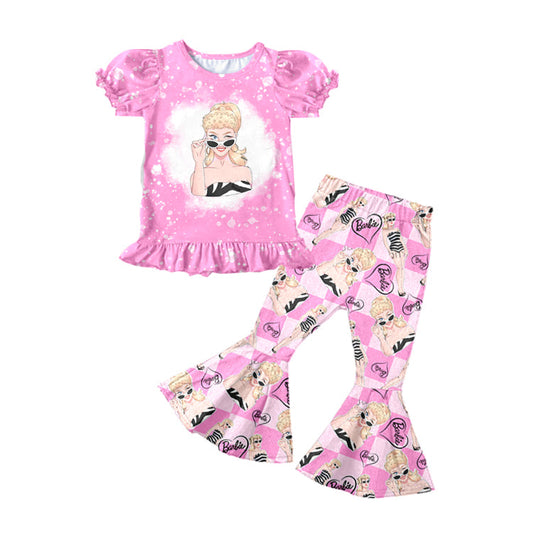 MOQ 5 pink bleached top pants party girls clothing