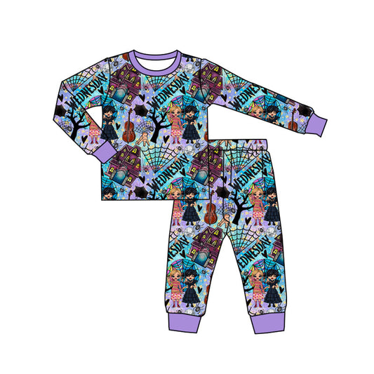 MOQ 5 purple movie long sleeves girls pajamas