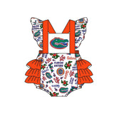 MOQ 5 PCS crocodile ruffle baby girls team bubble