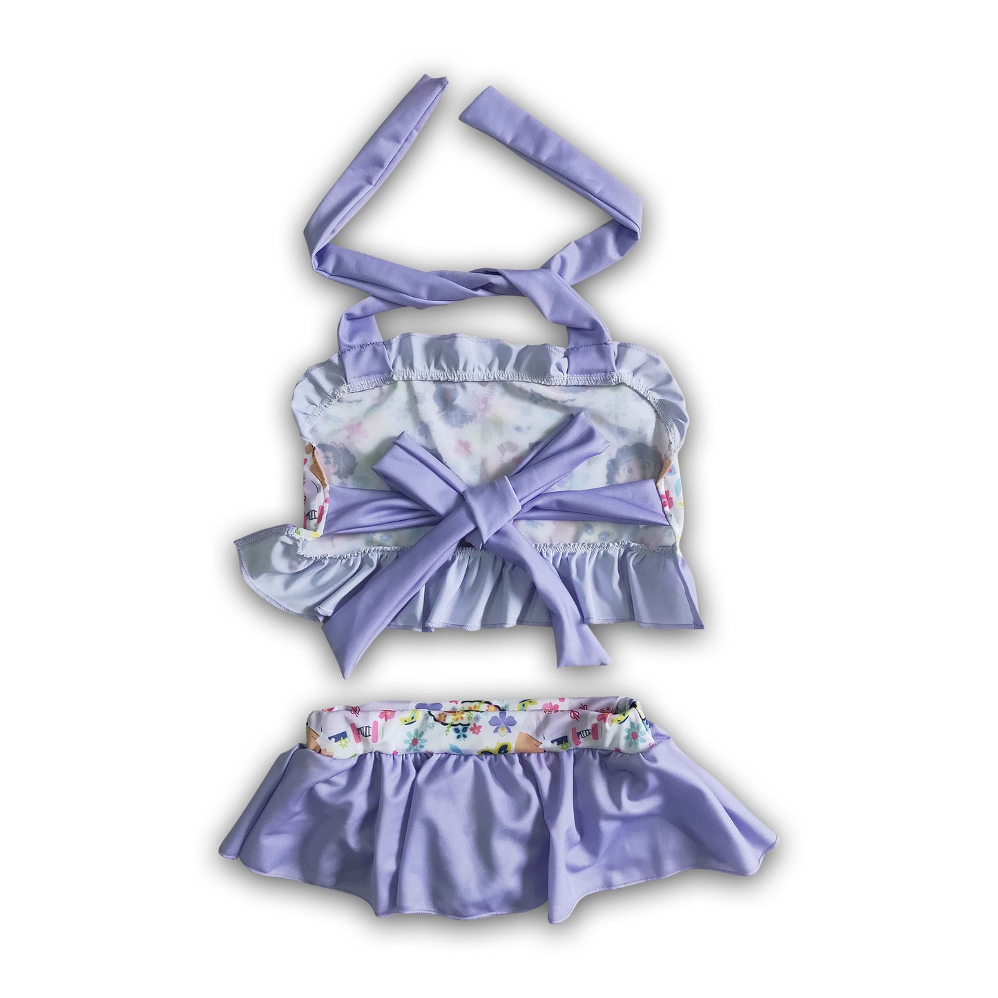 Lavender cute magic print baby girls summer swimsuit