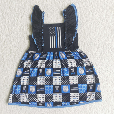 Girl Back The Blue Dress