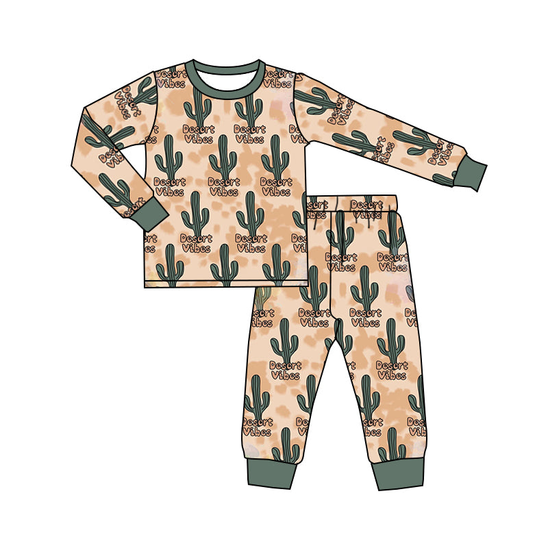 MOQ 5 desert vibes cactus kids boy pajamas