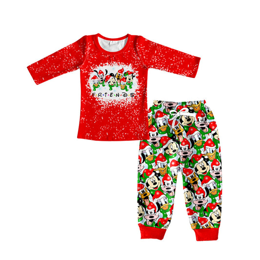 MOQ 5 red friends mouse top pants boy Christmas clothes