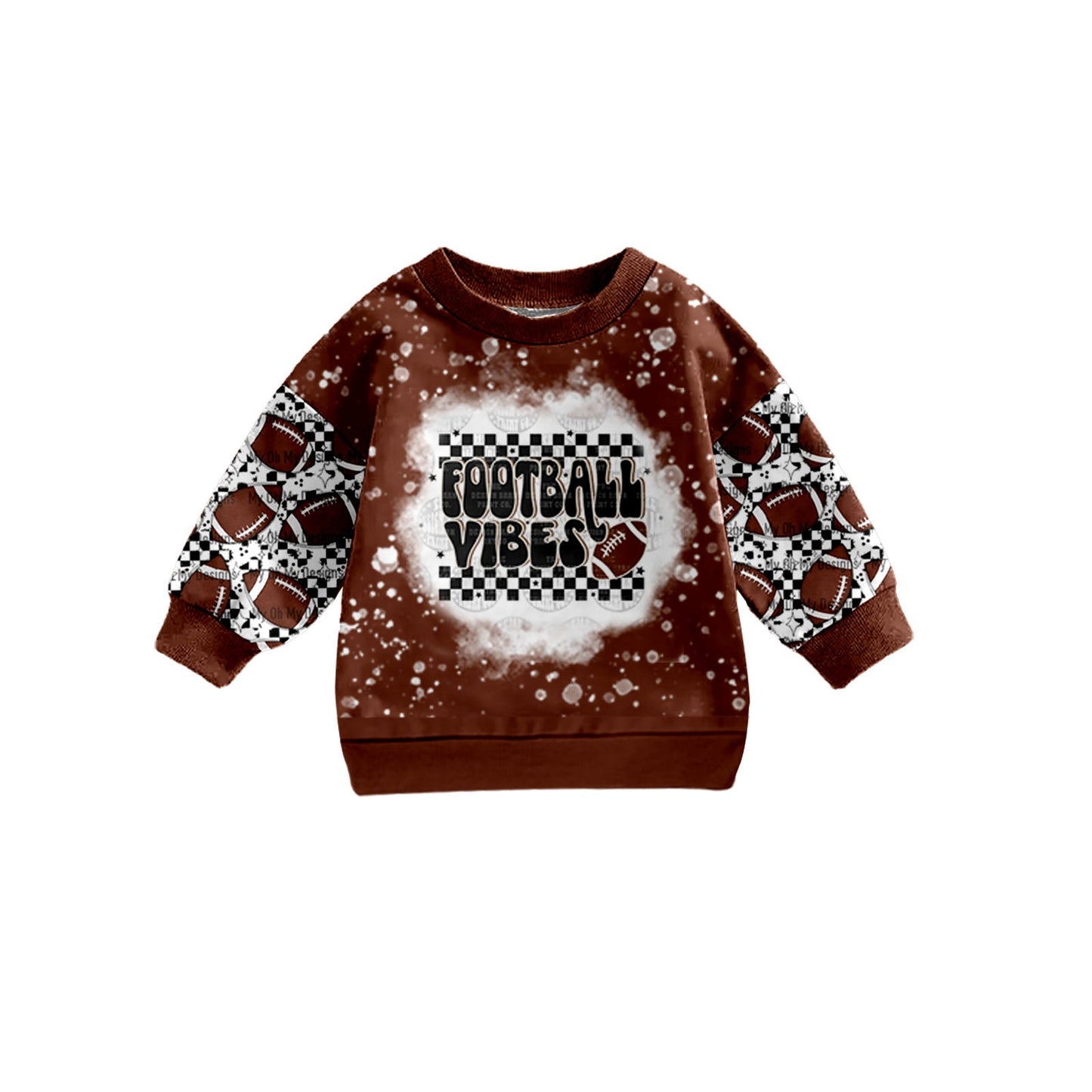 MOQ 5 brown football vibes kids shirt