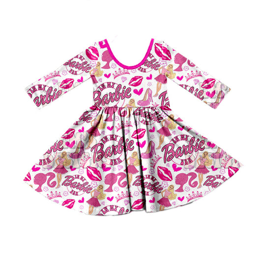 MOQ 5 lip heart long sleeves party girls dresses