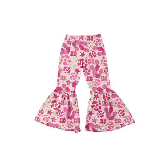 MOQ 5 Ho ho ho cactus pink girls Christmas pants