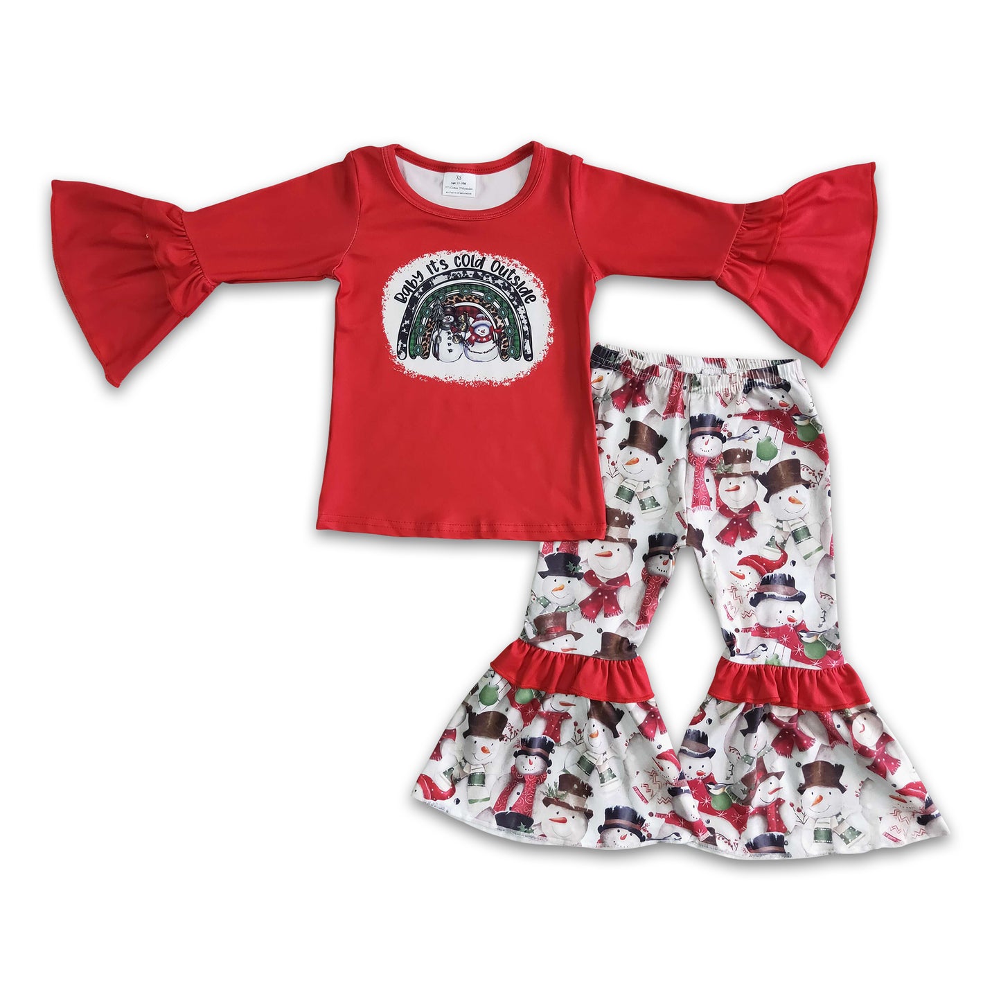 Baby it's cold outside baby girls Christmas clothing