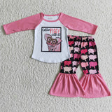 Piggy print baby girls clothing