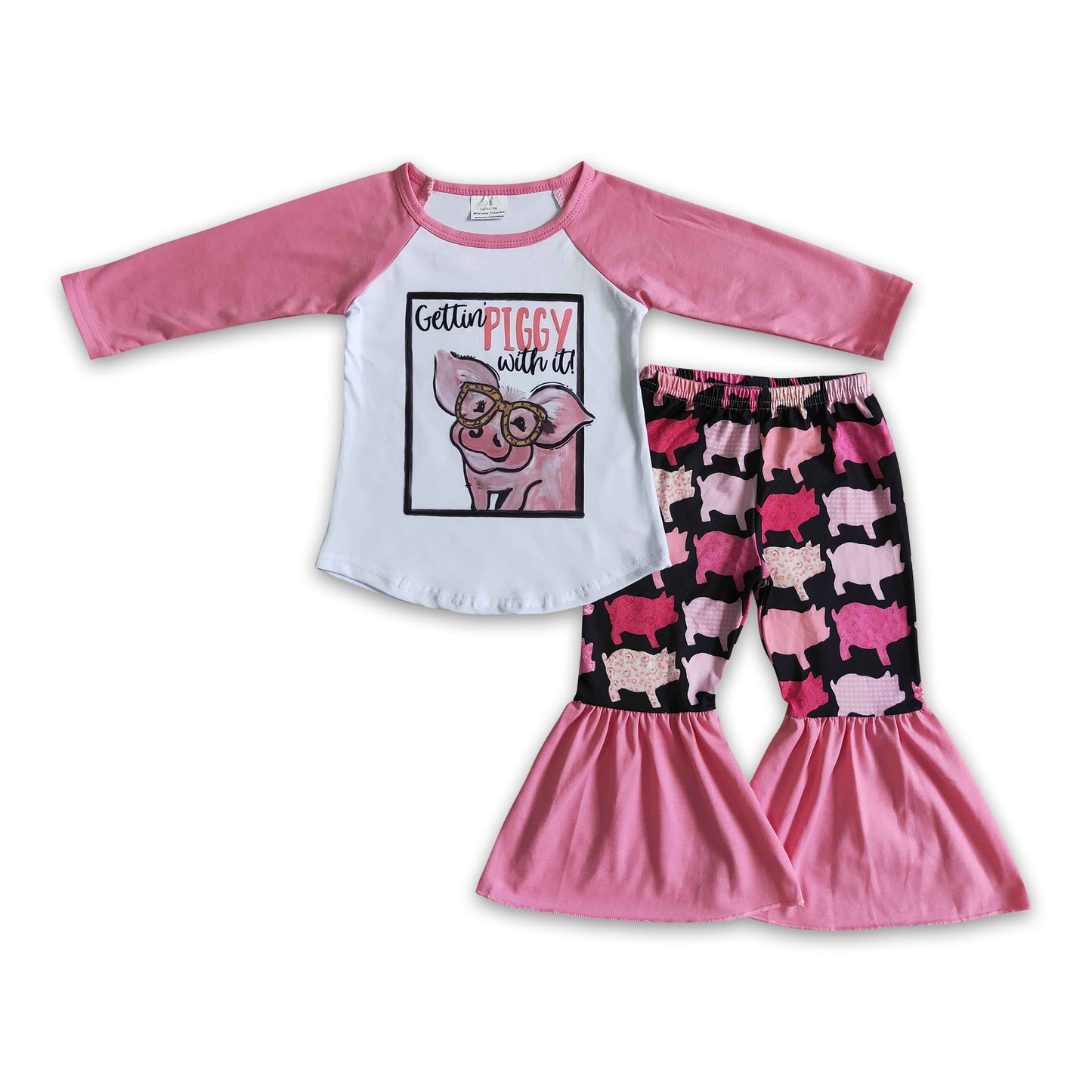 Piggy print baby girls clothing