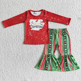 Merry Christmas bleached shirt bell bottom pants outfits