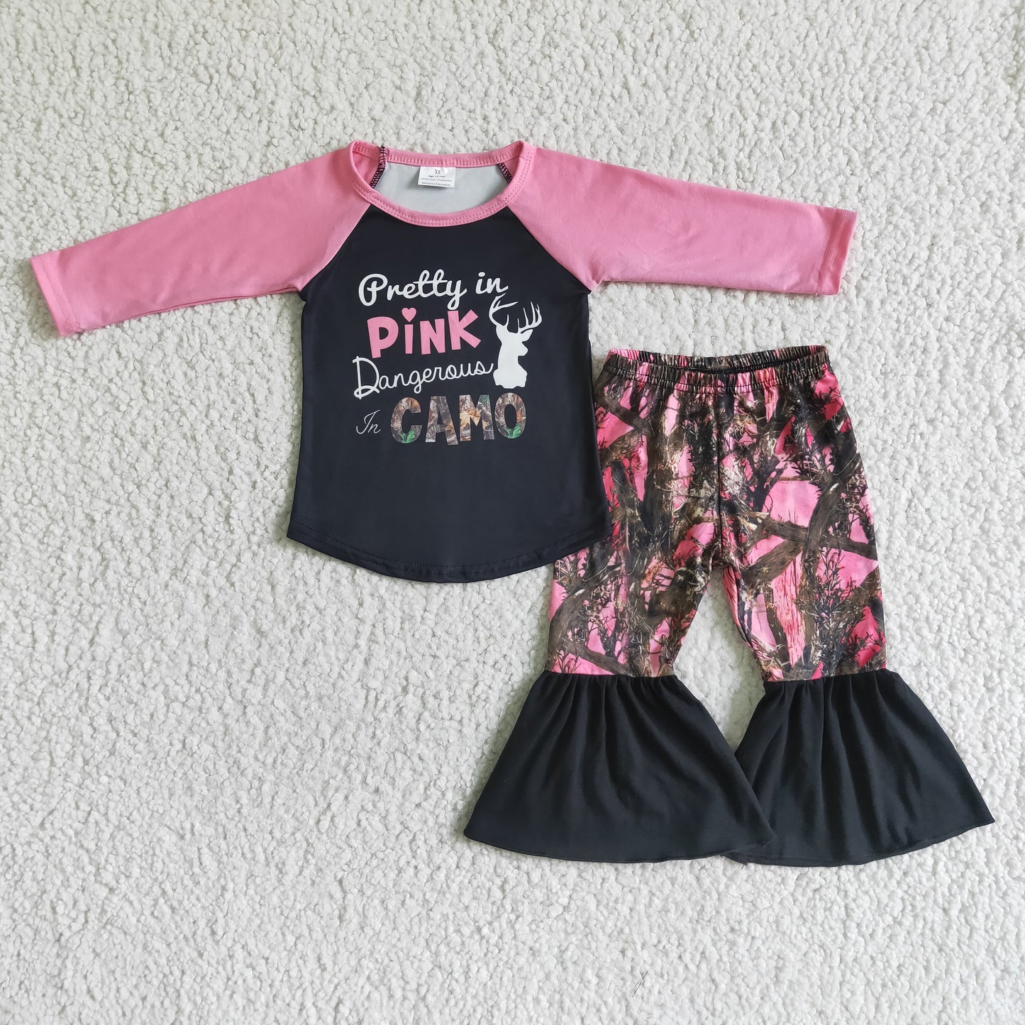 pink camo bell bottom pants girls fall outfits