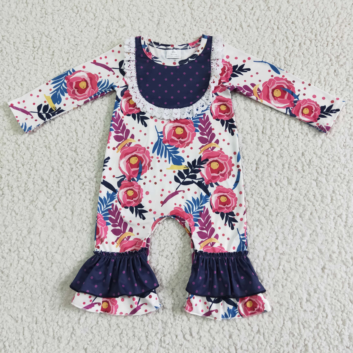 Floral long sleeve romper