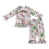 It's the wonderful time to wear ears snacks girls Christmas pajamas