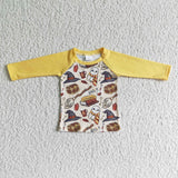 Yellow long sleeve raglan magic boy shirt