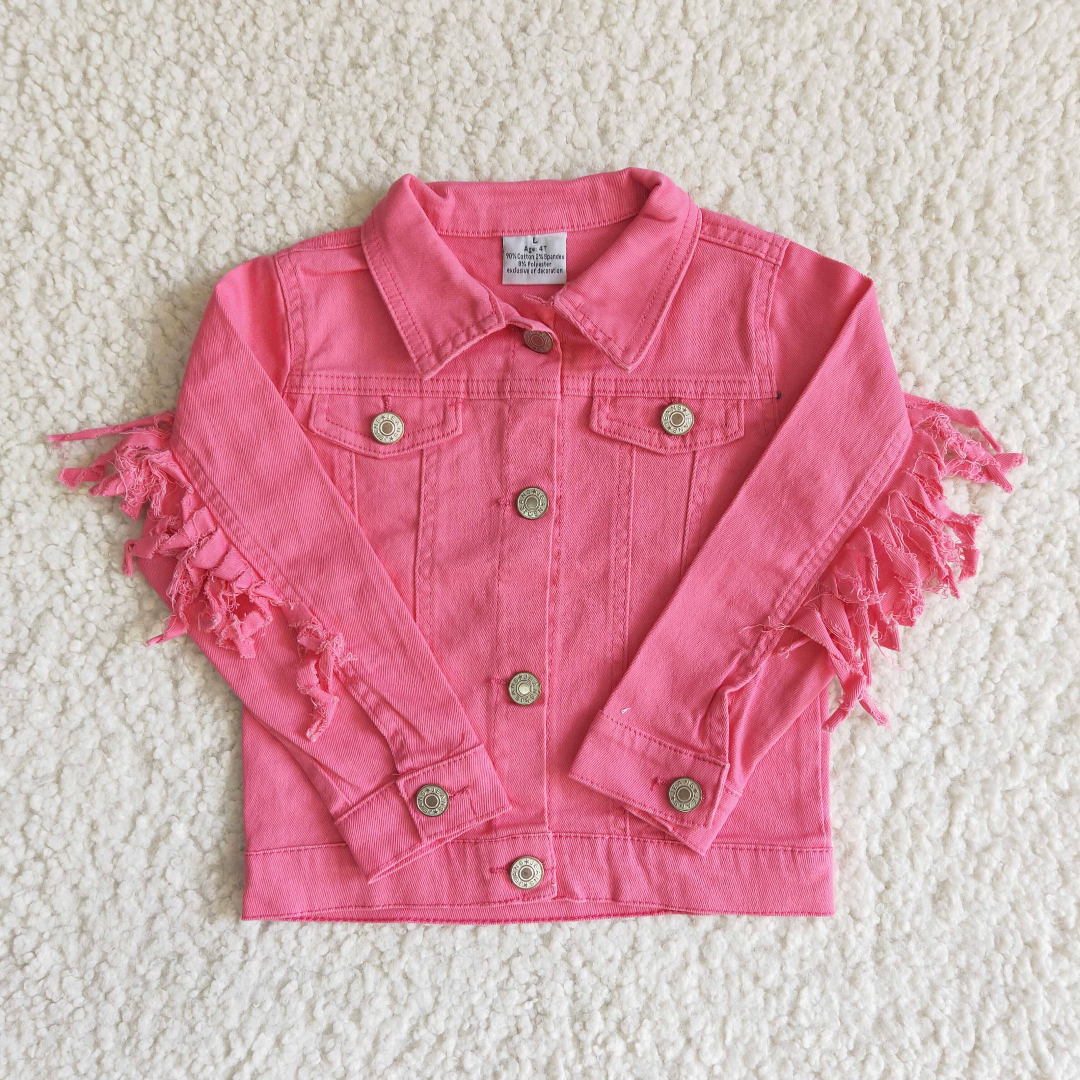 Girls pink clearance denim jacket