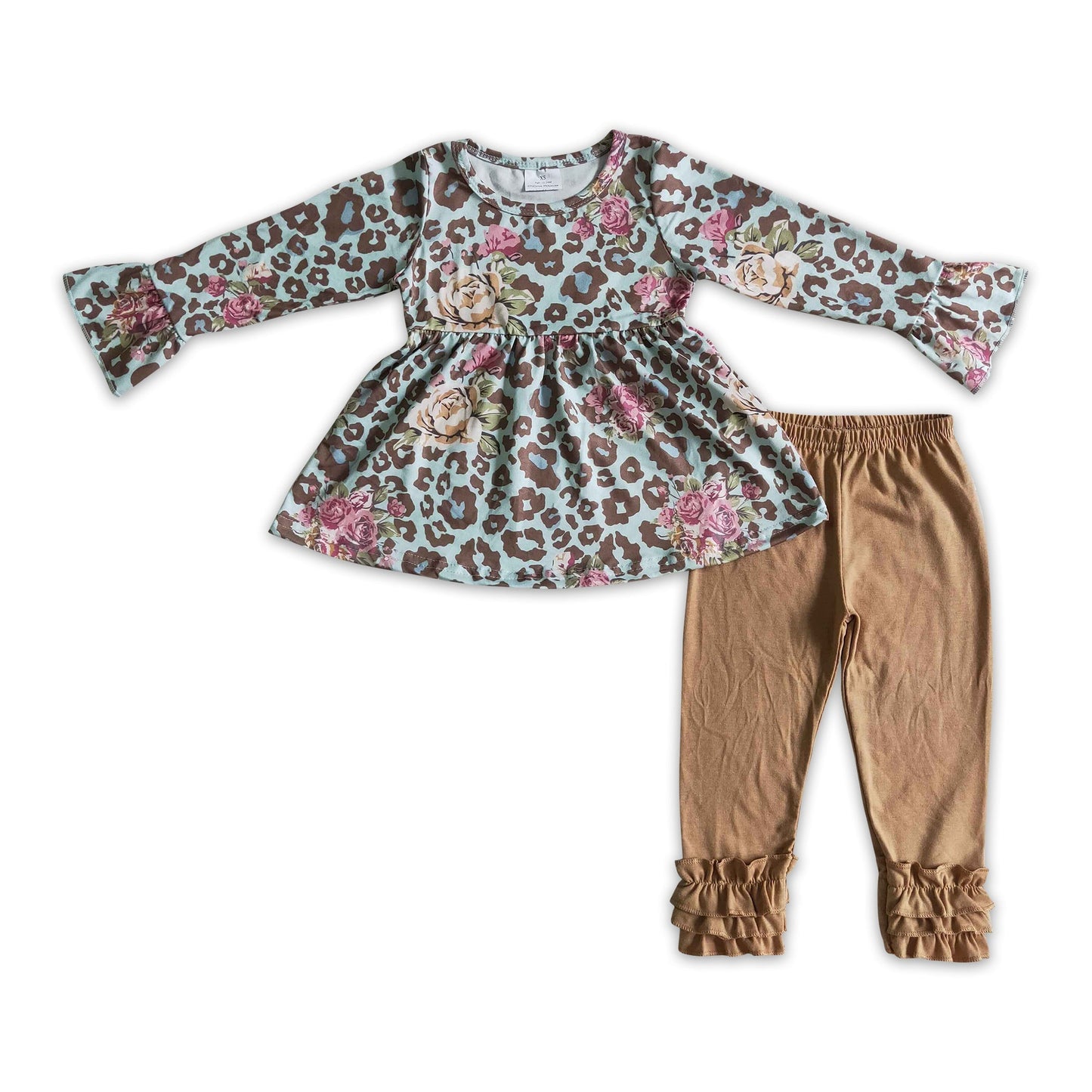 Leopard floral tunic leggings girls fall outfits