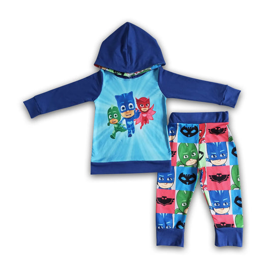 Blue hero long sleeve boy hoodie set