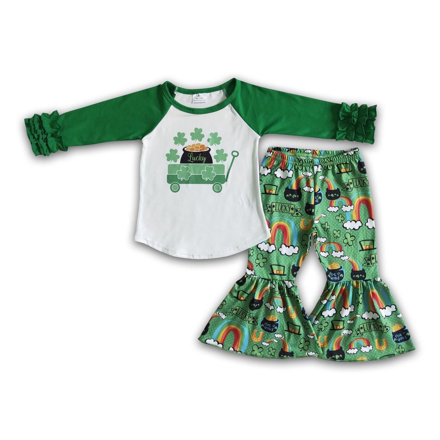 Lucky green sleeves girls St Patrick's Day clothing