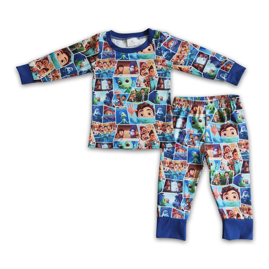 Cute sea boy pajamas fall winter sleepwear