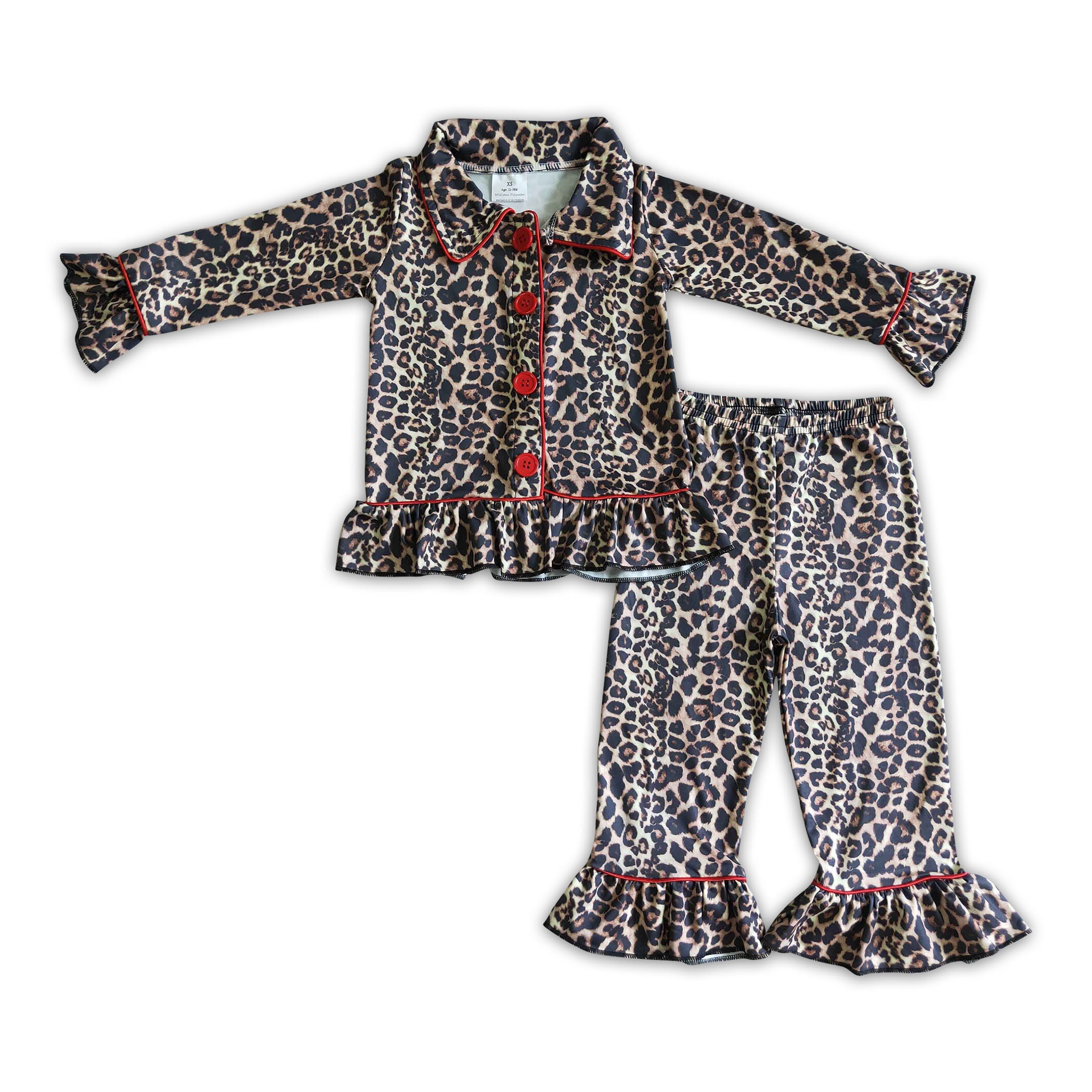 Girls leopard pjs new arrivals