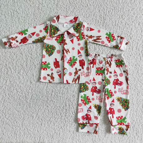Cute naughty and nice boy Christmas pjs