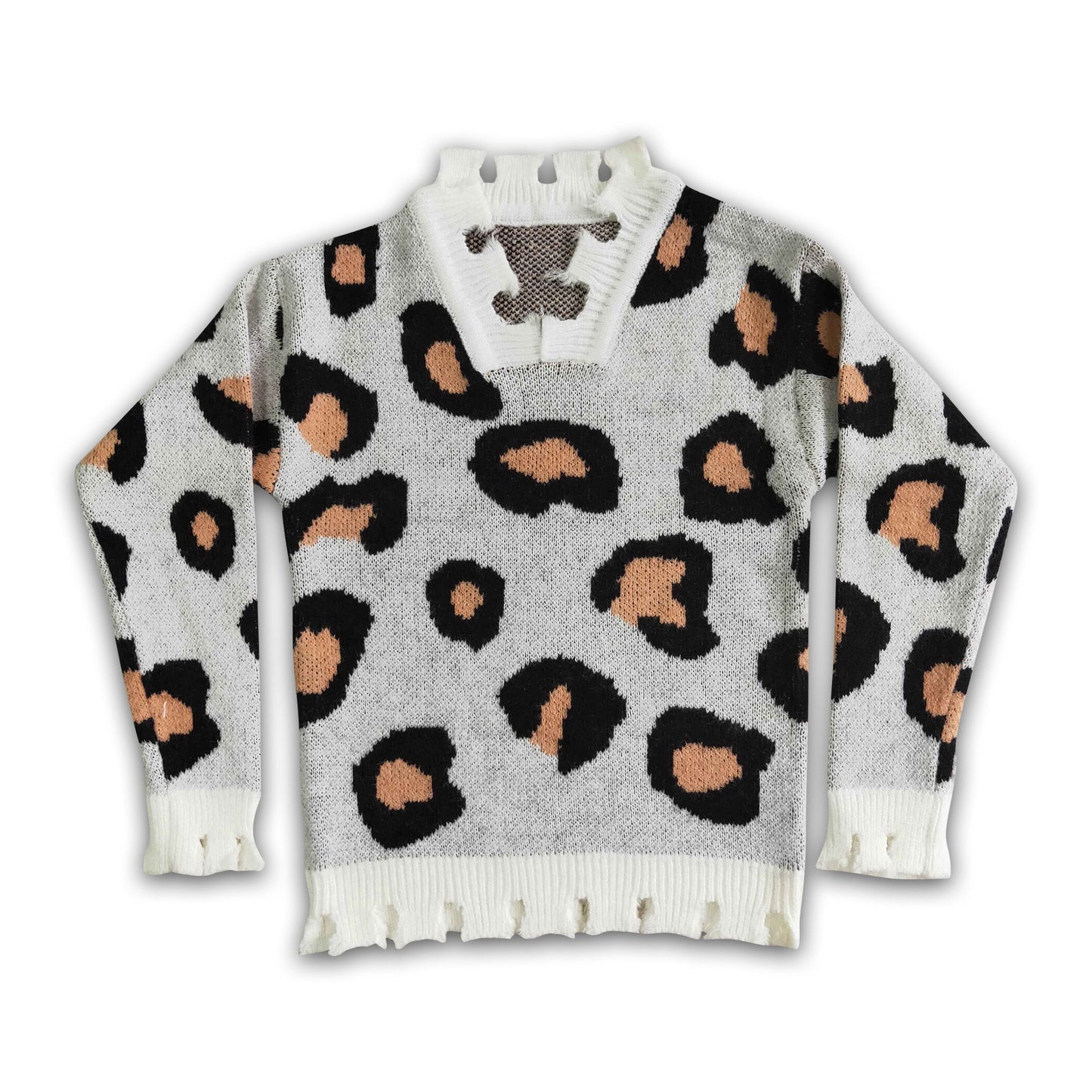 Leopard girls sweater