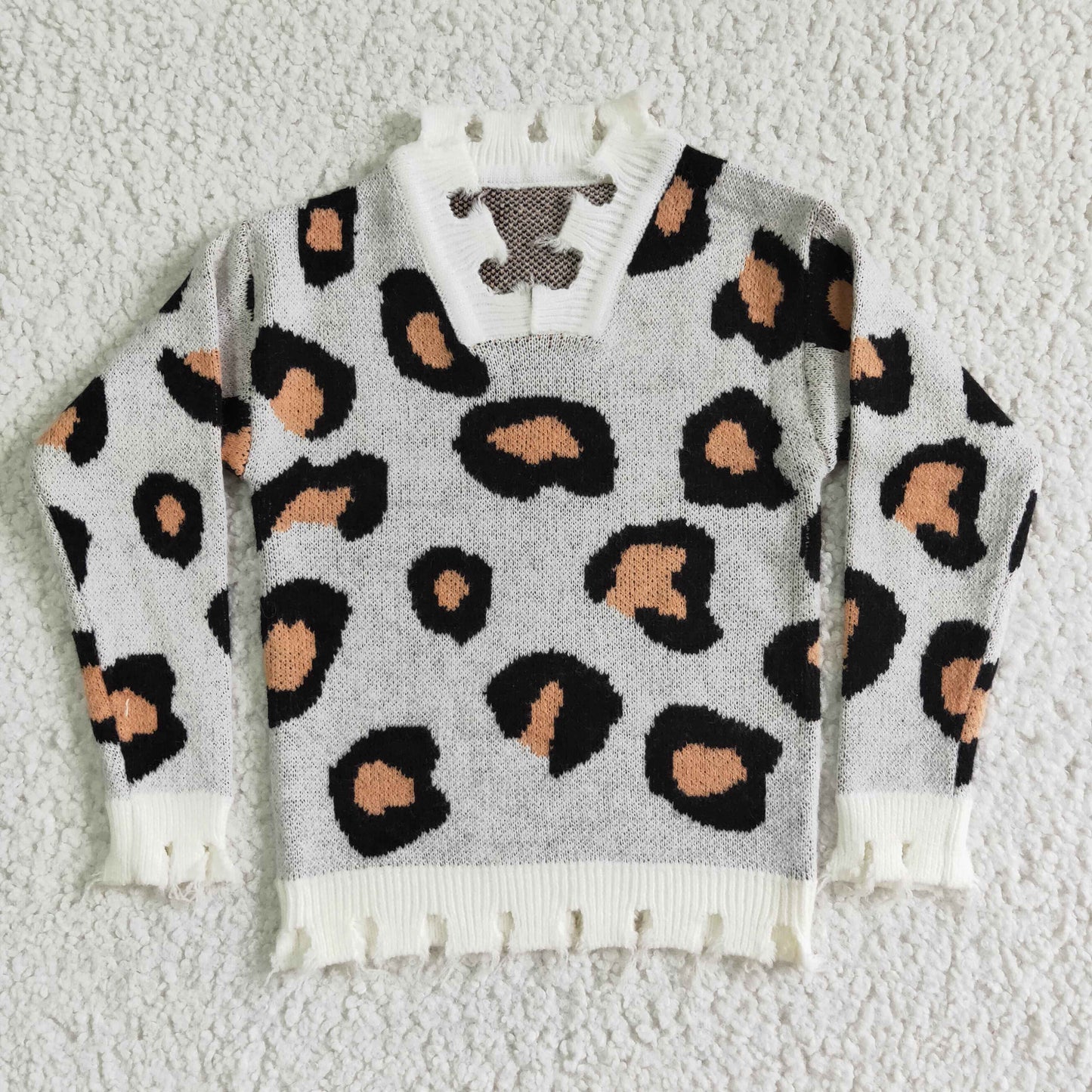 Leopard girls sweater