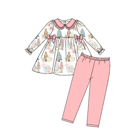 MOQ 5 pink ballet baby girls Christmas outfits