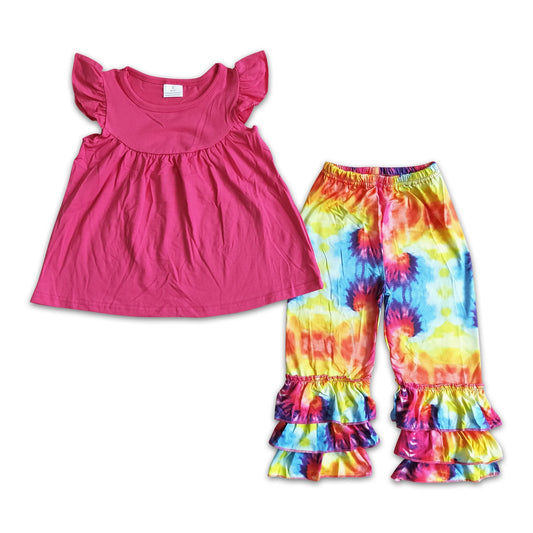 Girl Solid Tie Dye Pants Outfit