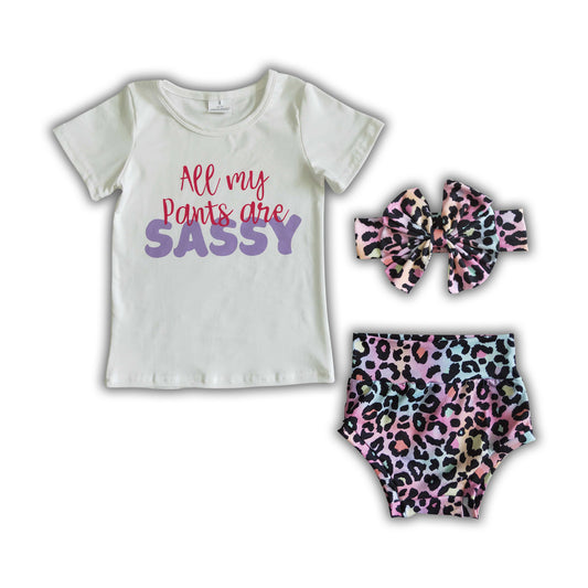 All my pants are sassy shirt leopard bummies baby outfits